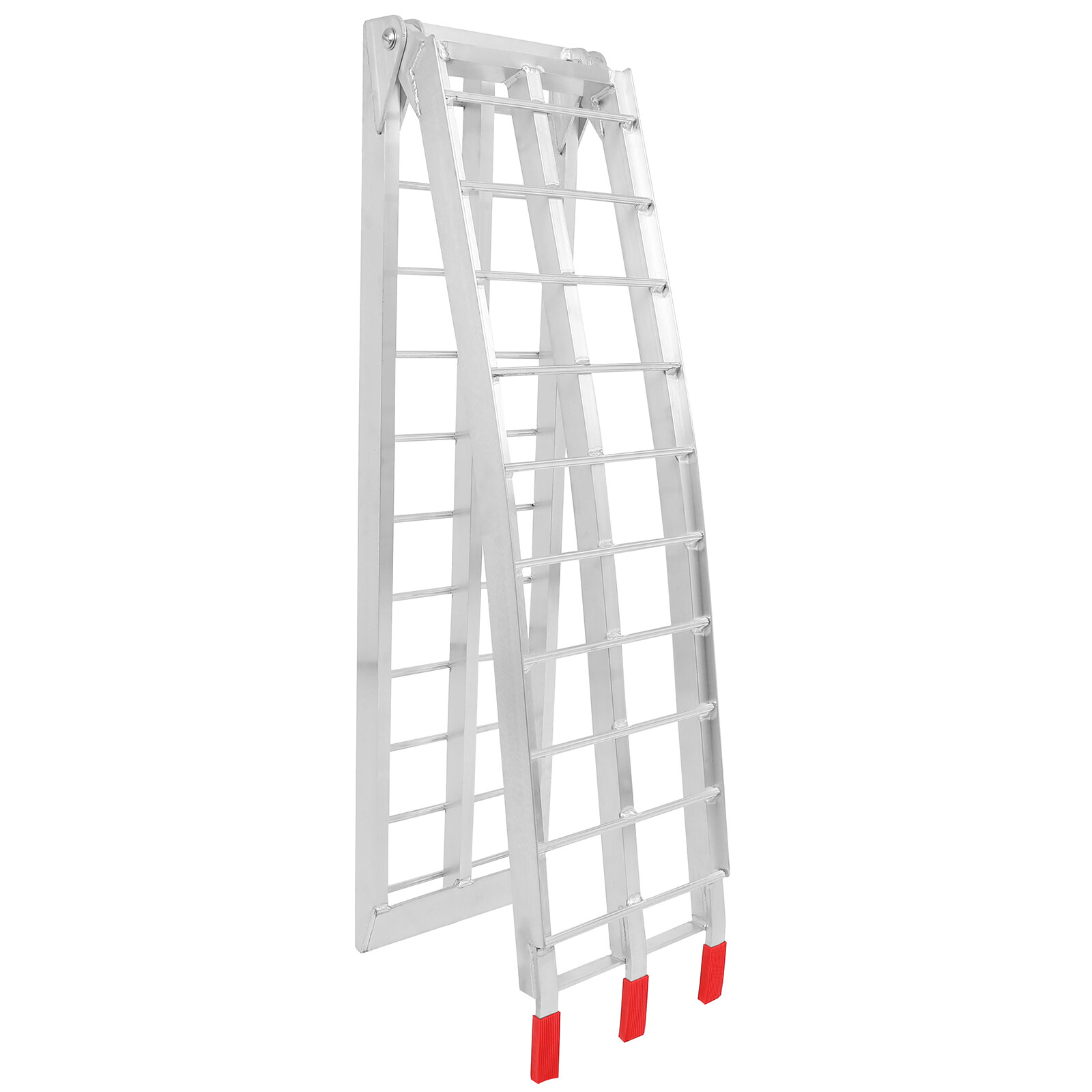 Pair 7.5 ft Aluminum Arched Motorcycle ATV/UTV Truck Lawn Folding Loading Ramps