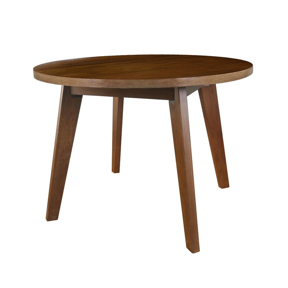 Genuine 24" Round Coffee Table with Solid American Gum - Walnut