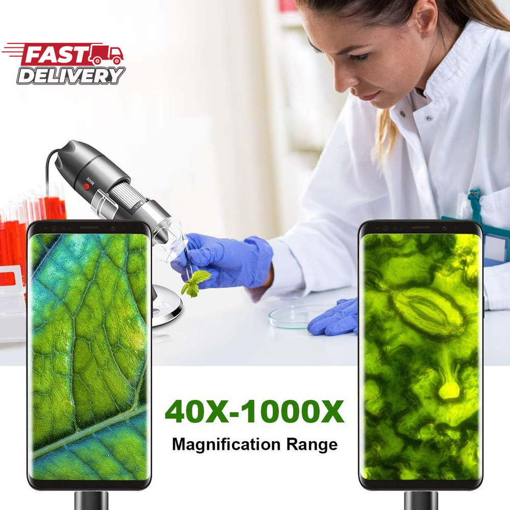 USB Microscope Camera with Stand & Carrying Case, Cainda Digital Microscope Comp