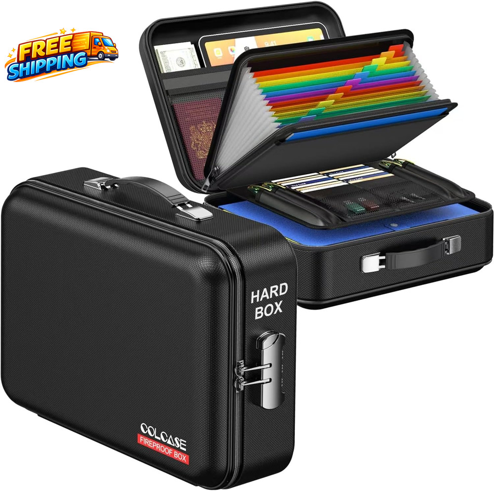 Fireproof Document Box with Lock Hard Fireproof Waterproof Box Creative Hard