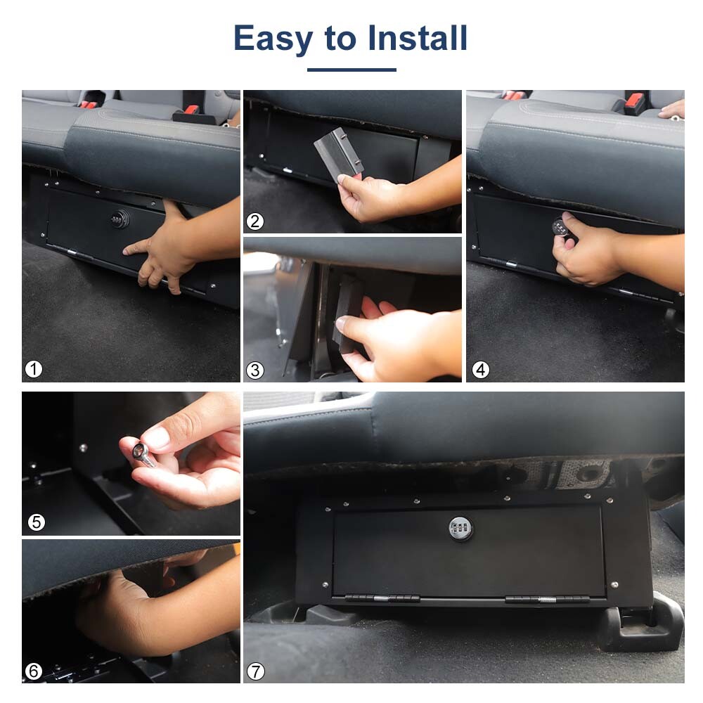 Under Seat Combination Lock Safe Box Case Security Organizer For Ford Bronco 4dr