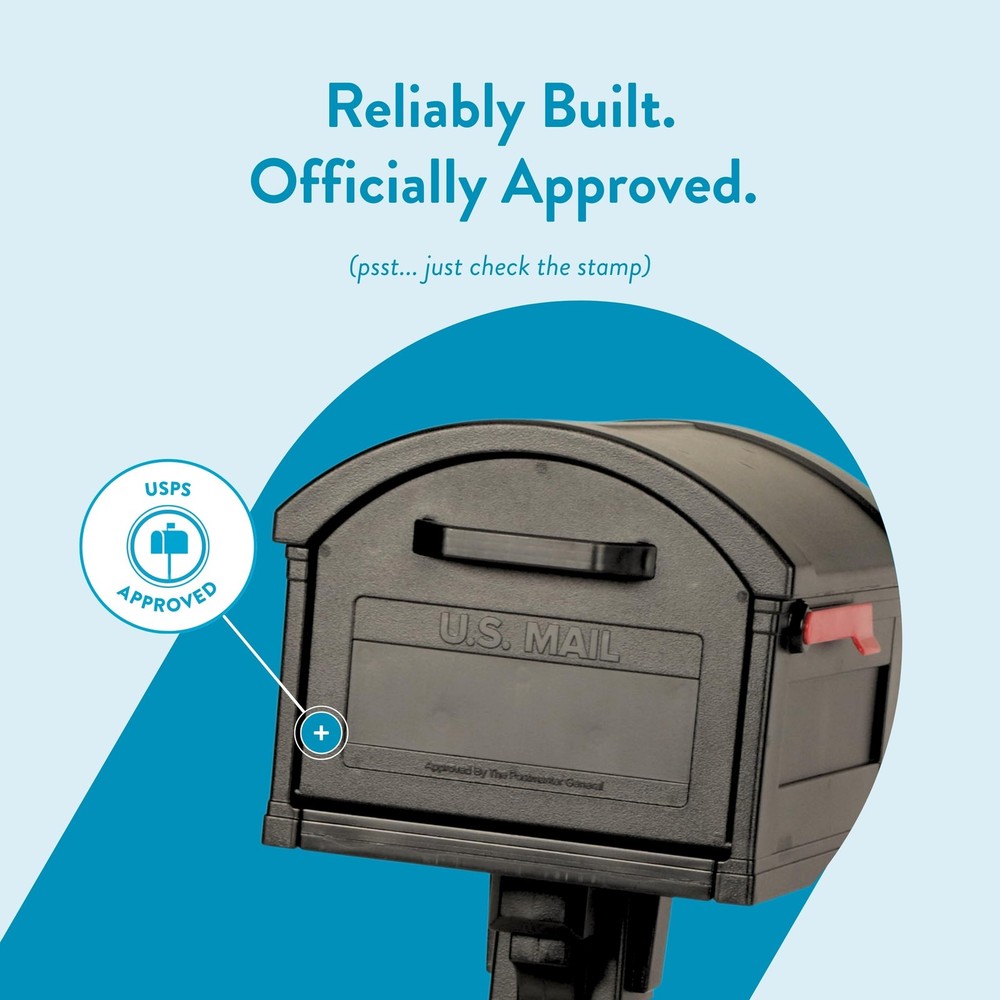 ARCHITECTURAL MAILBOXES Grand Haven Plastic, Mailbox and Extra Large, Black