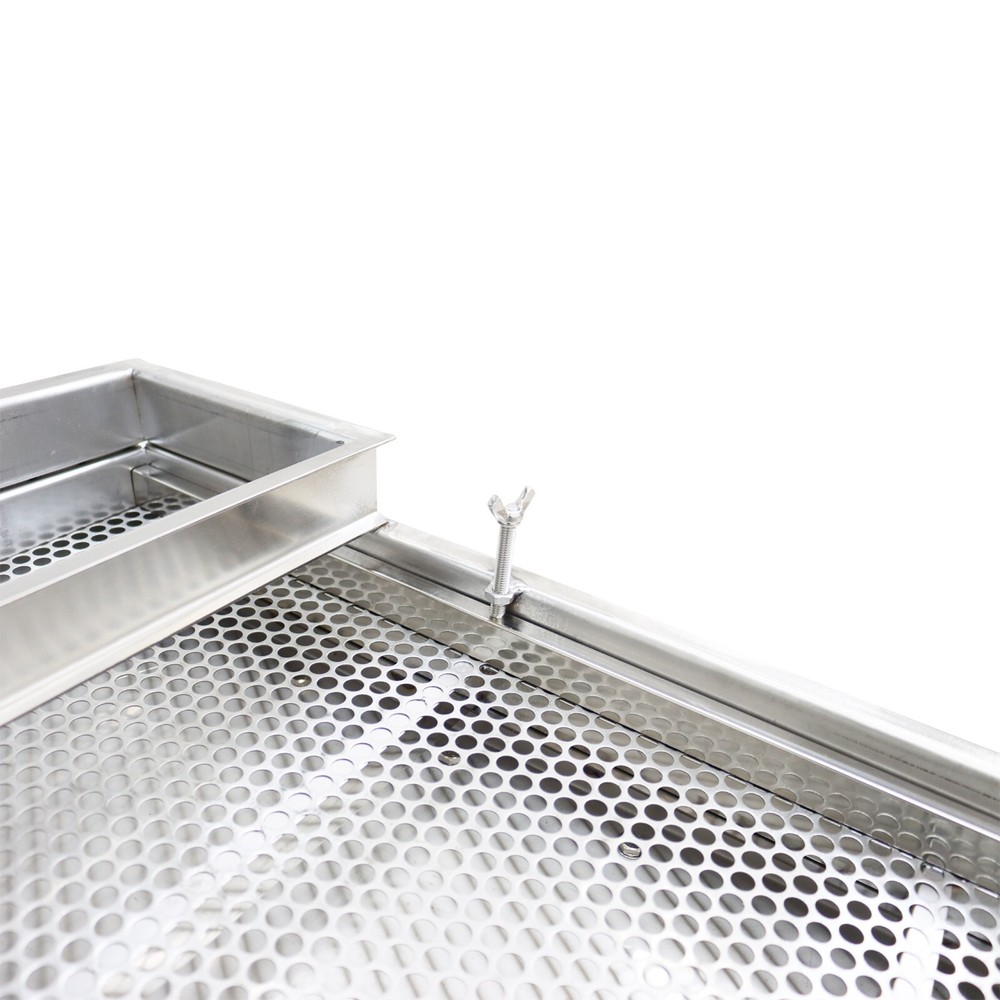 110V Stainless Linear Vibrating Screen w/Single Layer 10mm Screen Sieve Machine