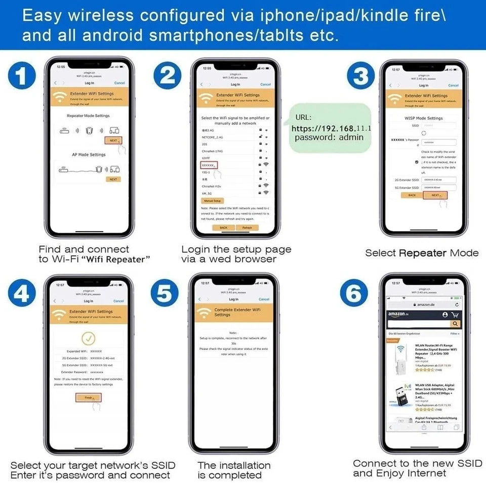 Wifi Extender Signal Booster up to 5000Sq.Ft and 55 Devices, Wifi Range Extender
