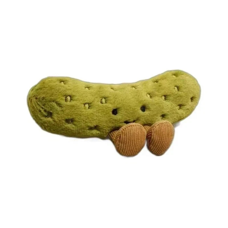 15cm Amusable Green Sour Pickle Plush Toy Cute Collectible Soft Stuffed Doll**
