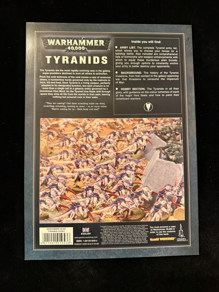 Games Workshop Warhammer 40k Tyranids Codex Rulebook 4th Edition