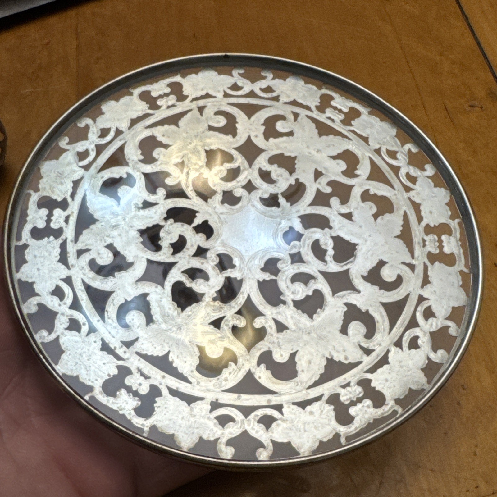 Antique Silver 999 100g Overlay Crystal Decanter /Webster Sterling Tray Unique!