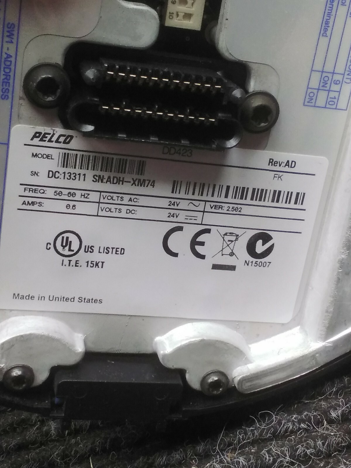 Pelco DD423 Dome Camera Only