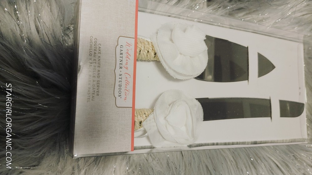 2PCS/Set Wedding Cake Knife and Server Set Cake Cutting Set for Wedding UNUSED