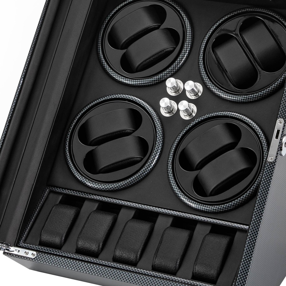 LED Light Automatic Watch Winder Box Display Storage Case 8+5 Watch Winder Box