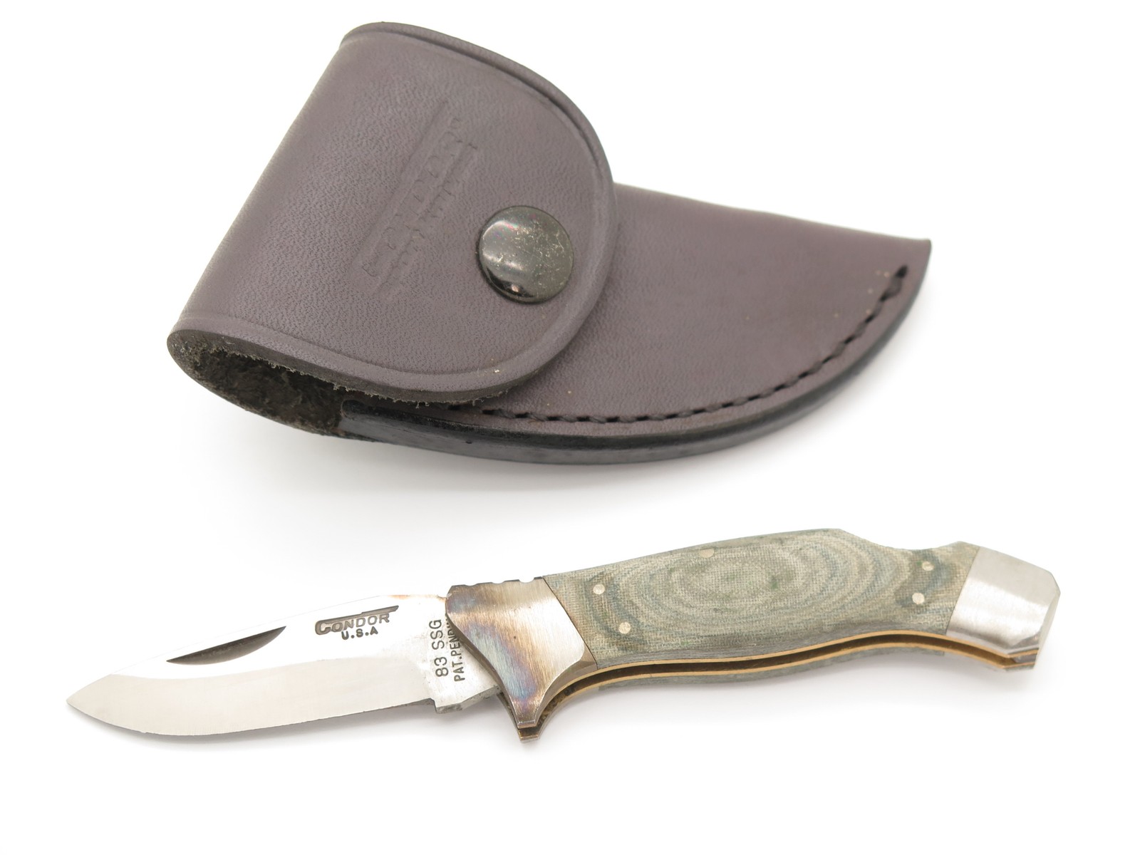 Vtg 1980s Condor 83 Seizo Imai Seki Japan 3.5" Folding Lockback Knife & Sheath