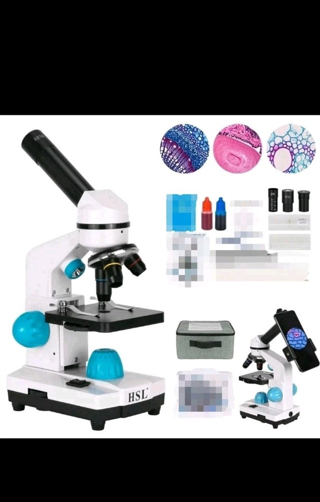 HSL 40X-2000X Microscope for Kids, Monocular Microscope Students Set +Handbag...