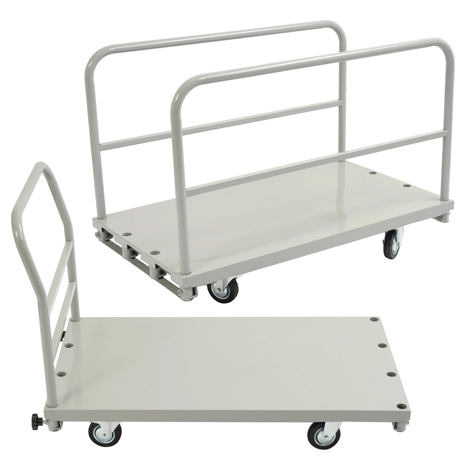 2200 lb 2- in-1 Drywall Sheet Cart, Lumber Platform Truck Dolly Cart W/4 Casters