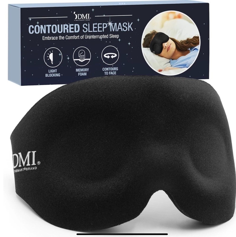 DMI - Contoured Sleep Mask - Zero Pressure - Adjustable Strap -Breathable & Soft