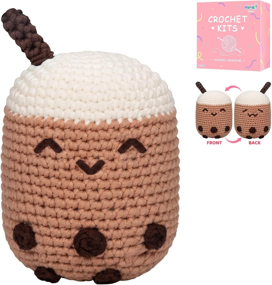 Crochet Kit for Beginners – Multi-Emotion Boba w/ Yarn & Video Tutorials