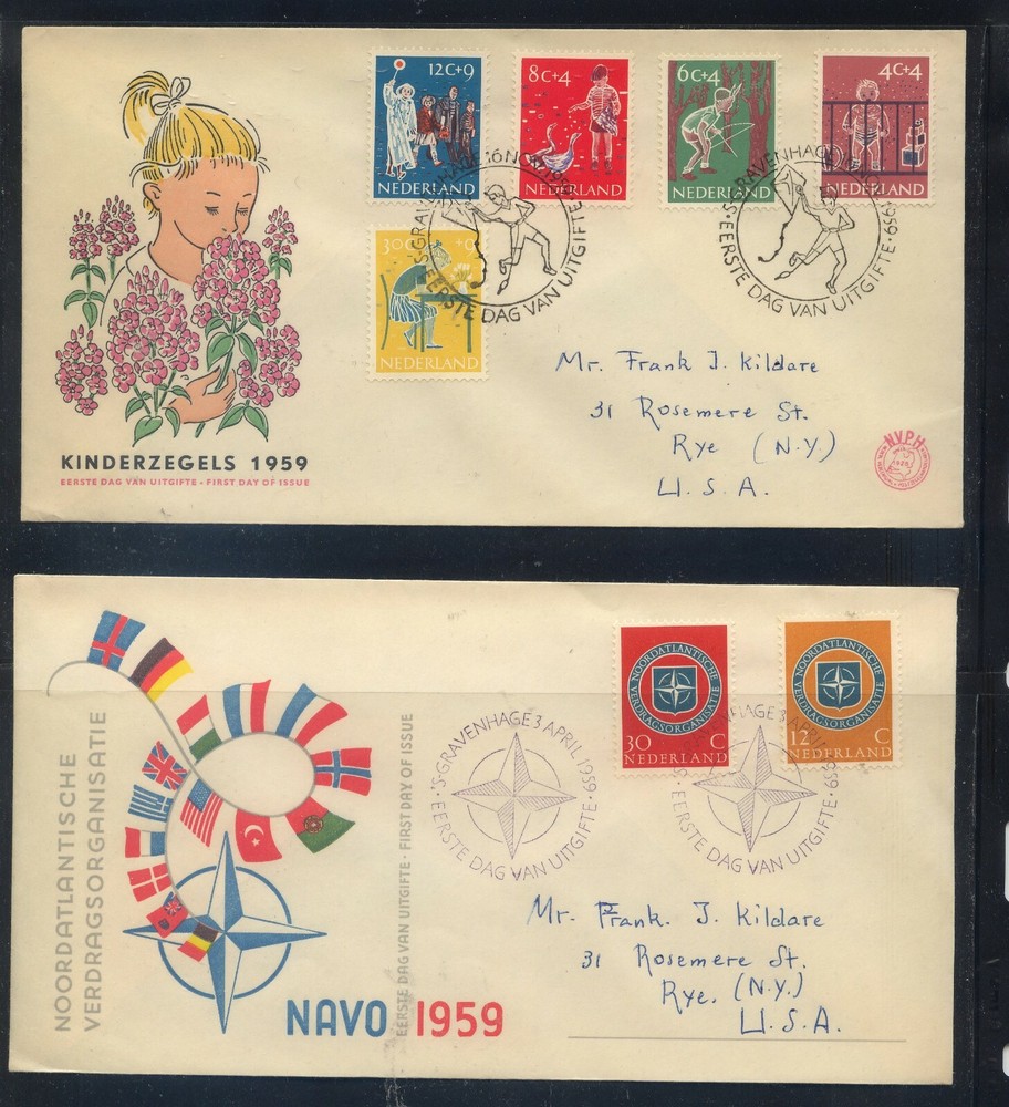 Netherlands  B336-40,  377-378   2 cachet covers