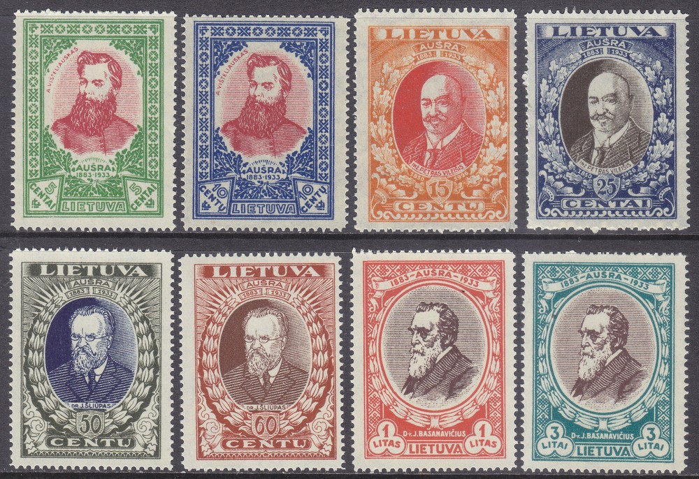 Lithuania Issue 1933 (Set 319-326) Mint never Hinged