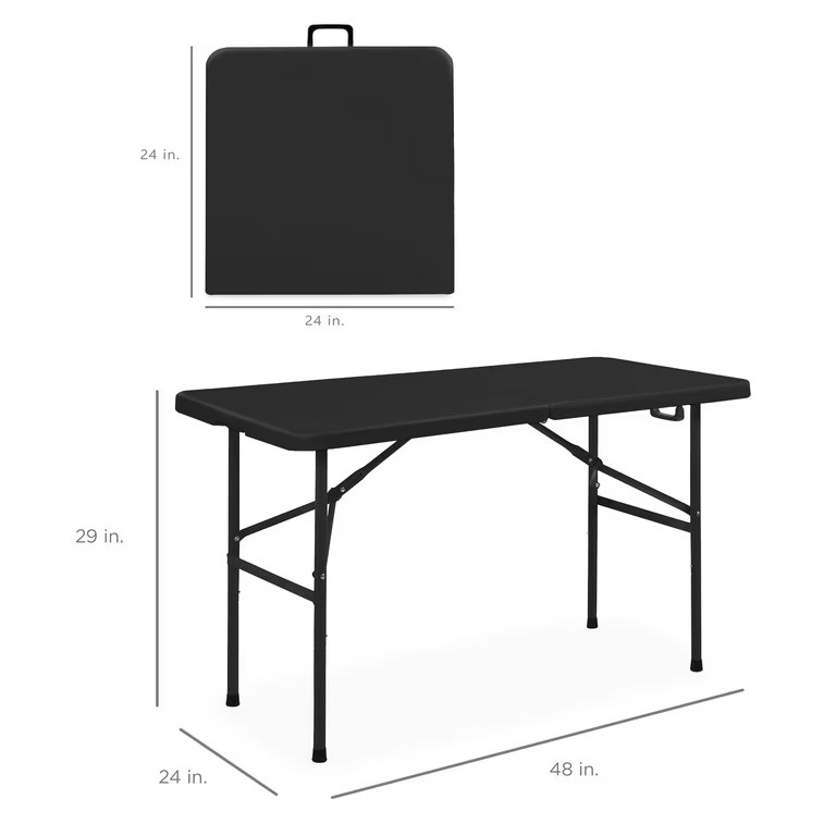 Best Choice 4ft Foldable Plastic Table, Heavy Duty Portable