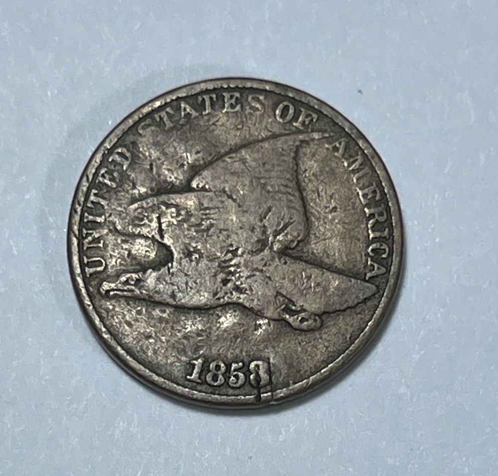 Exonumia 1858LL Flying Eagle Cent (#9355) Reverse  Has a 50 on It.