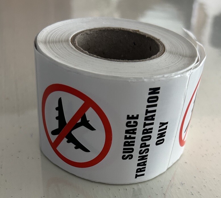 Hybsk 2x3” SURFACE TRANSPORTATION ONLY DOT Warning Labels Stickers 300 Approx..
