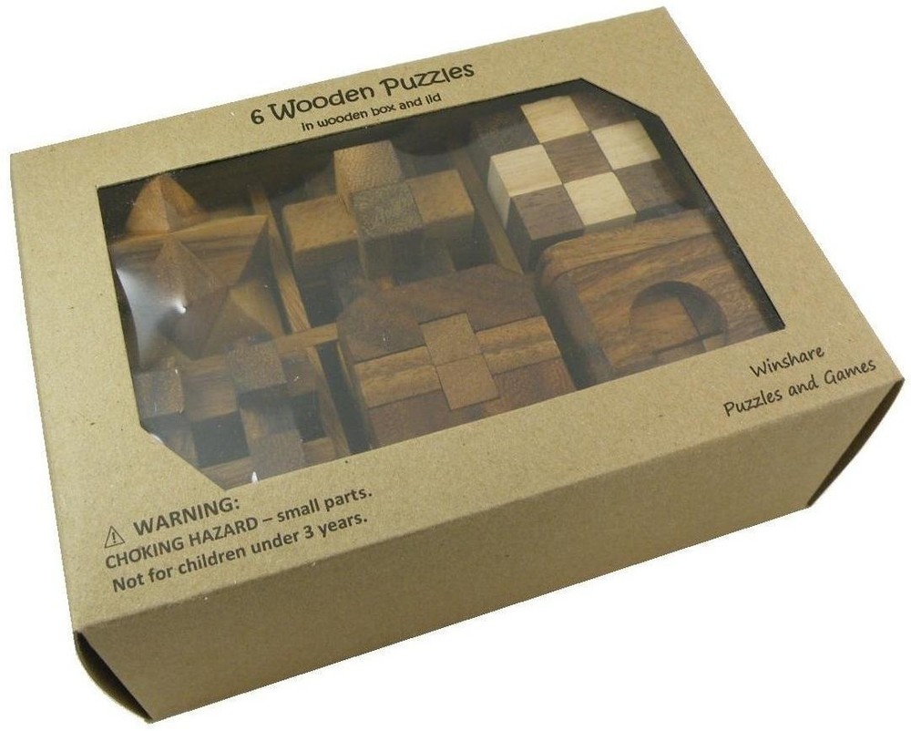 6 Wooden Puzzles Gift Set