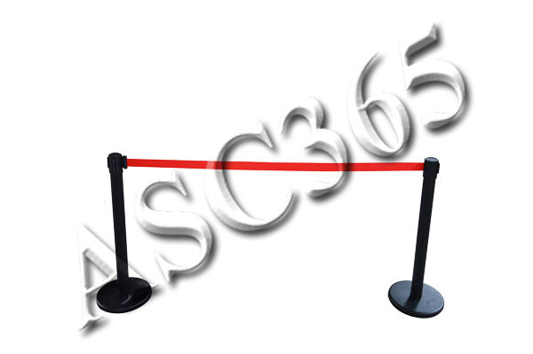 6 Red Belt Stanchion Posts Queue Pole Retractable Crowd Control Barrier New