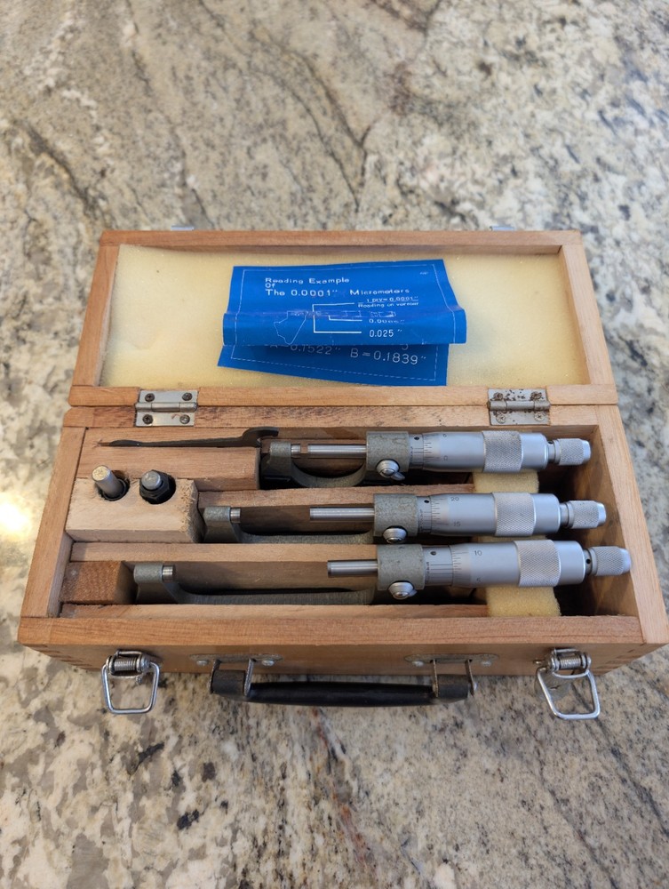 .0001 Ratcheting Outside Diameter Micrometer Set 0-3"