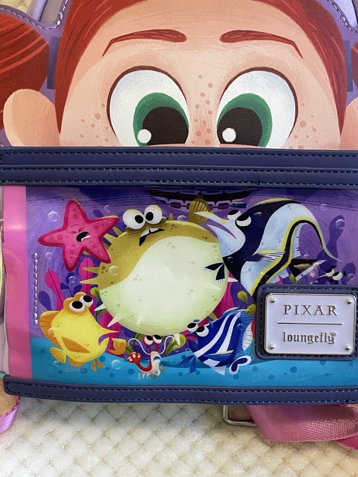 Disney Pixar Moments Finding Nemo Darla Fish Tank Loungefly Mini Backpack Bag