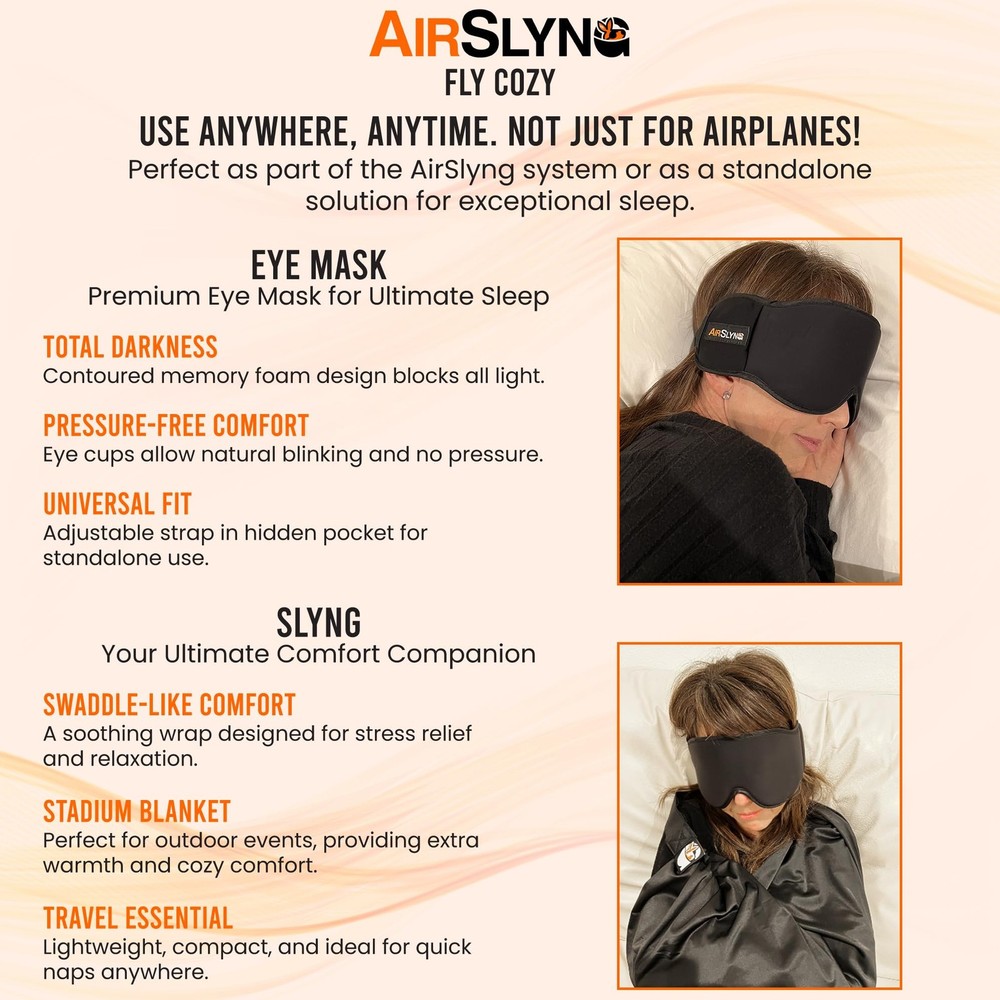 3-in-1 Airplane Sleep Support System - Integrated Plane Sleeping Accessories ...