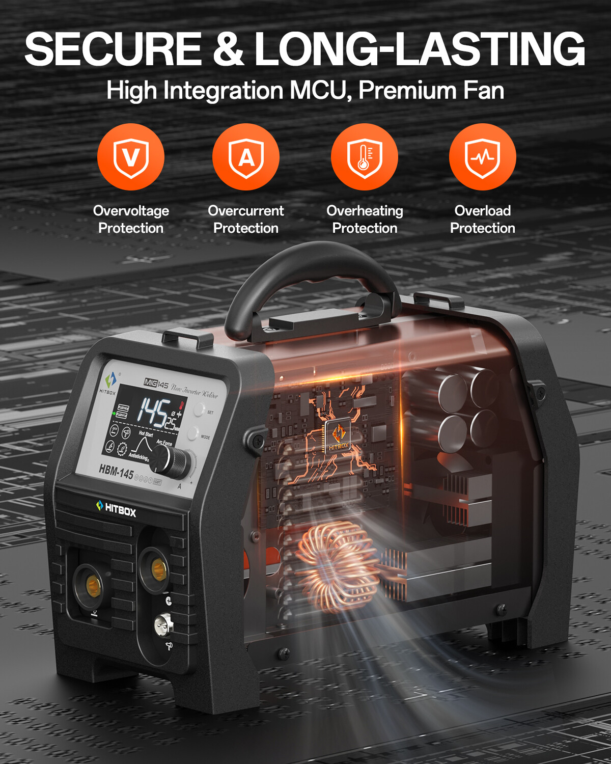 Hitbox 4IN1 MIG Welder Spool Gun/MMA/Gasless/Lift TIG Welding Machine 110V&220V