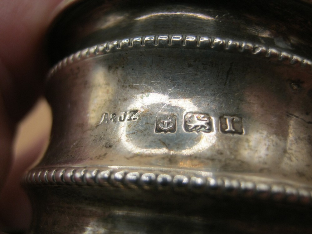 Birmingham 1917 Sterling Silver Napkin Ring With Banded Design