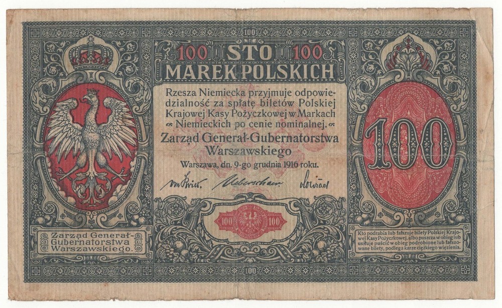 POLAND 100 MAREK 1916 BB