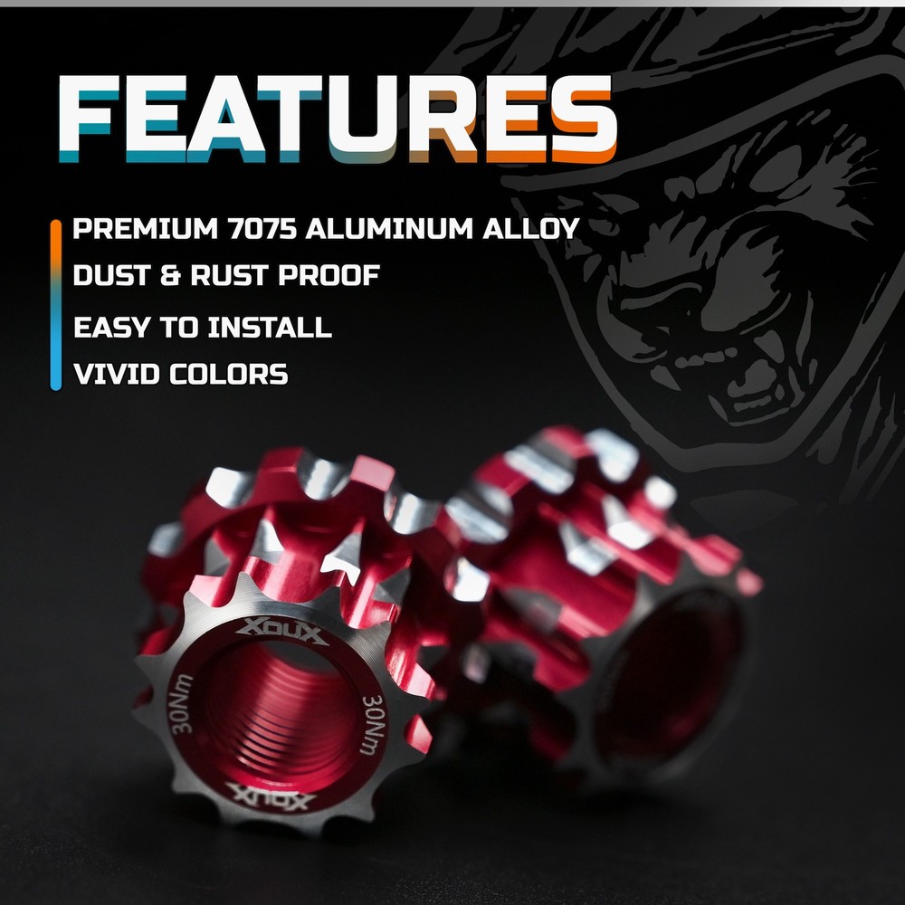 XOUX AX-B BMX Axle Nuts 10MM, Red