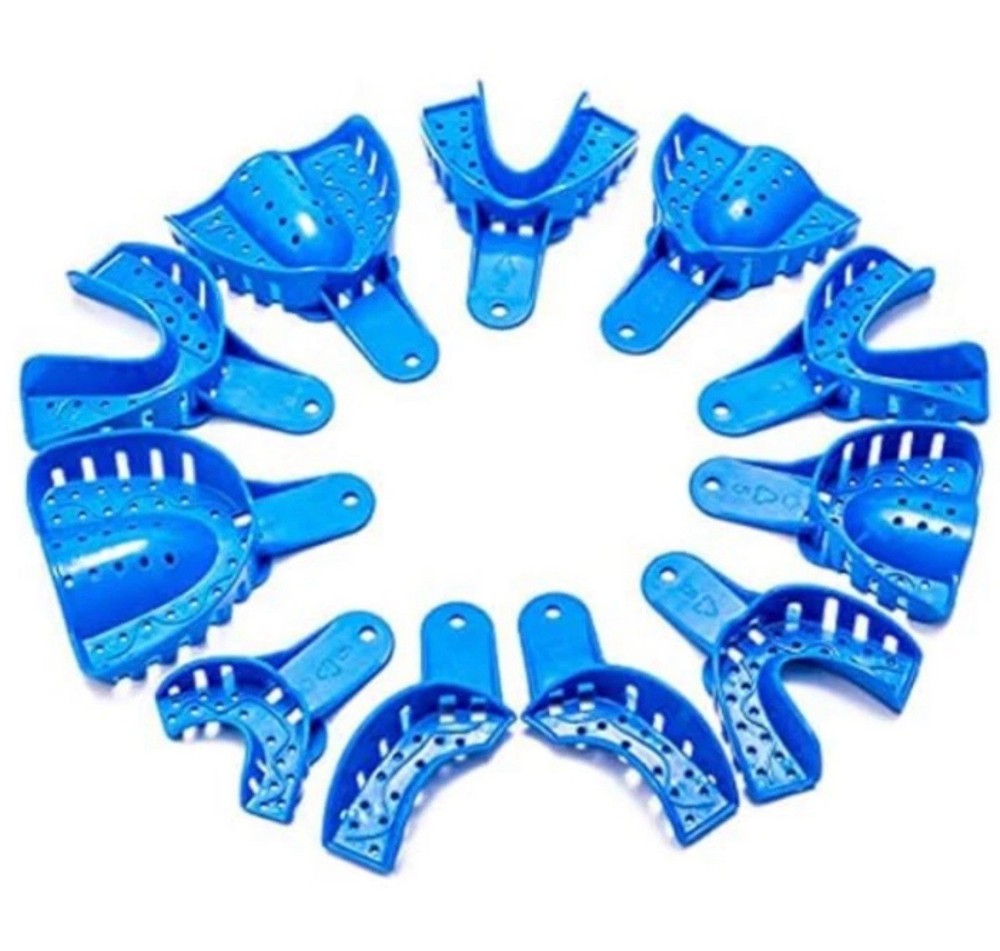 24pc Dental Impression Trays Plastic Perforated Denture, Upper and Lower, Small