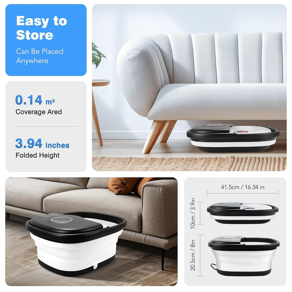 KNQZE Collapsible Foot Spa Bath with Heat, Remote Control, Temperature Control,