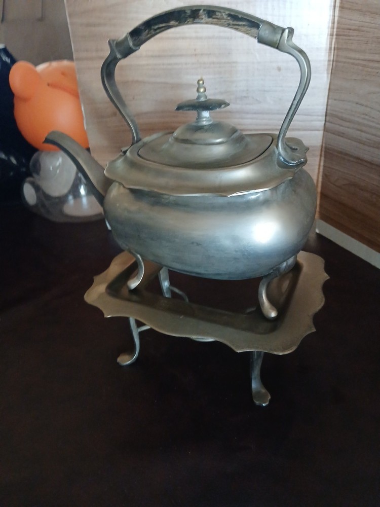 Antique Late 19th Century Tea Kettle And Stand ,silver ?