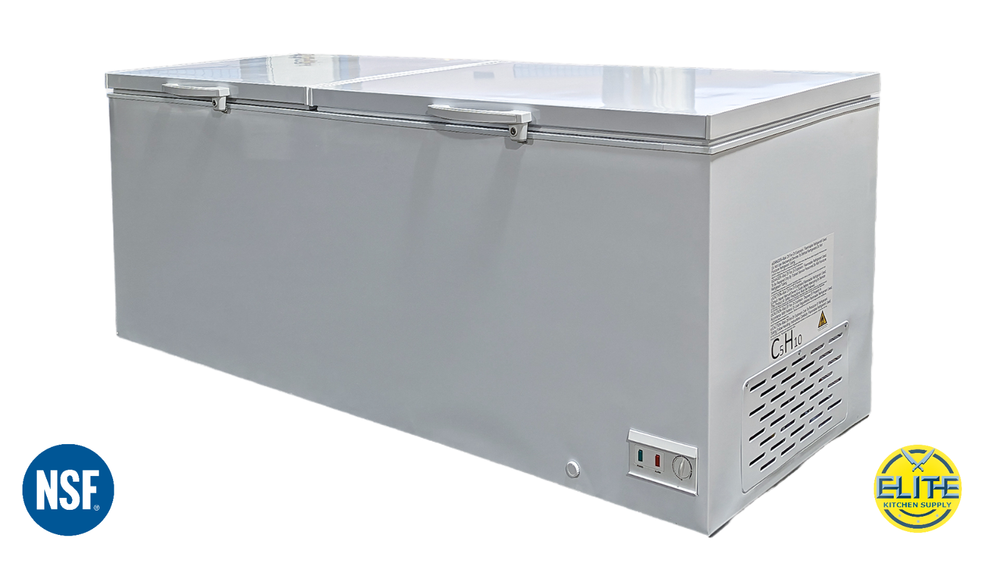 92" Commercial Solid Top Chest Freezer, White NSF CSA
