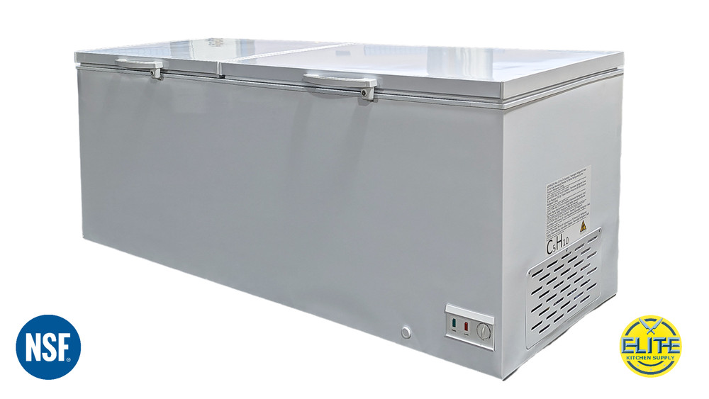 NSF 92" W Solid Top Commercial Chest Freezer, 27 Cu. Ft.