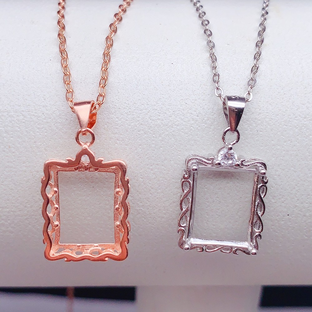 Silver 925 pendant empty setting, DIY blank setting YD02