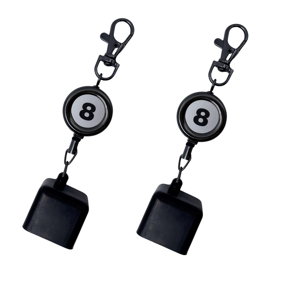 2-Pack Retractable Pool Chalk Holders with Belt Clip & Keychain | Billiard Cu...