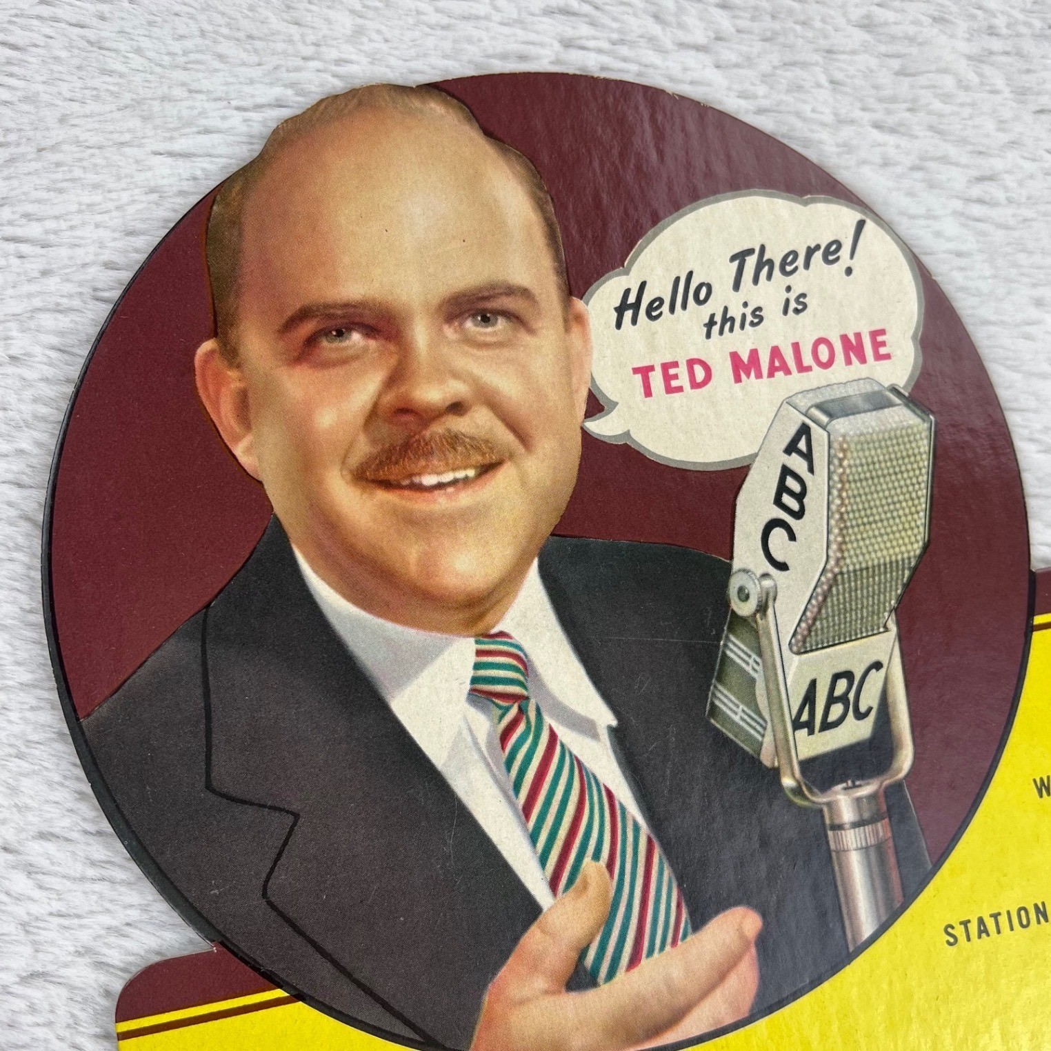 1940s Westinghouse Lamps Vintage Advertising Sign 11" Ted Malone ABC Radio