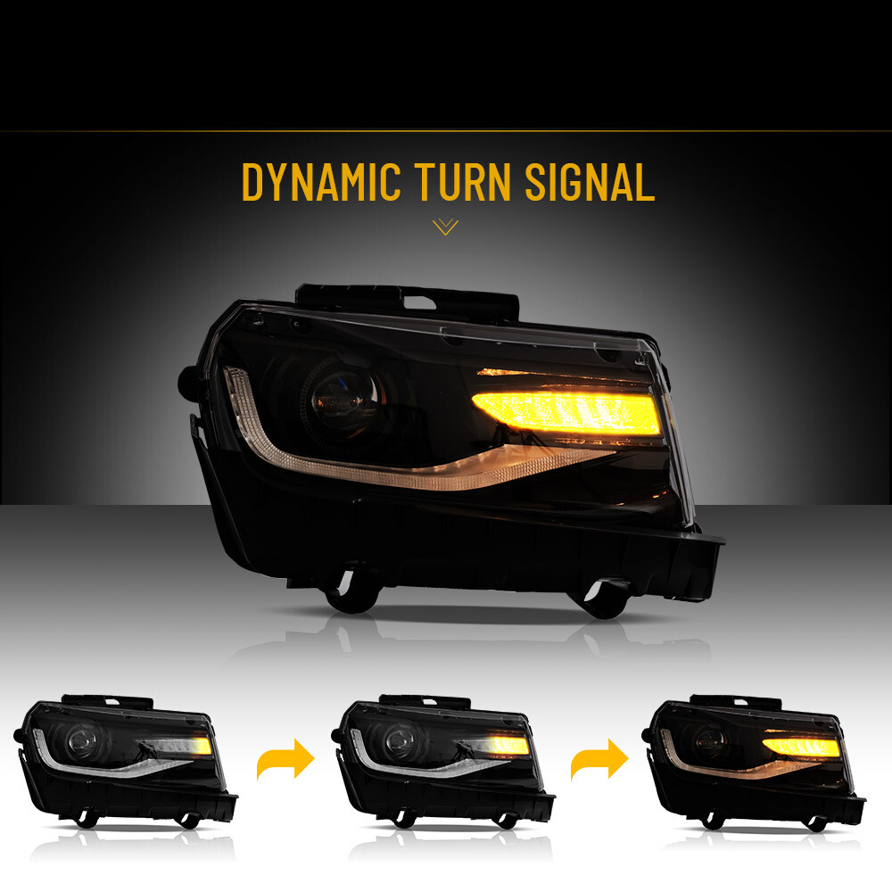 For 2014 2015 Chevy Camaro Upgrade 6th Gen Style Headlights Projector LED DRL'S