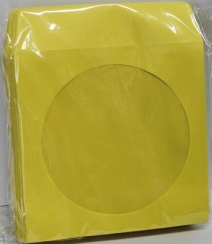 100 Yellow Color CD DVD Paper Sleeve Envelopes