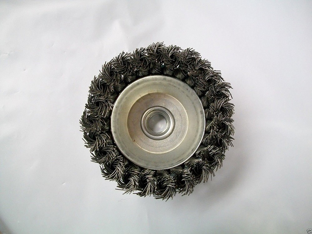 3" Knotted Wire Cup Brush, Coarse, 5/8"-11 Thread