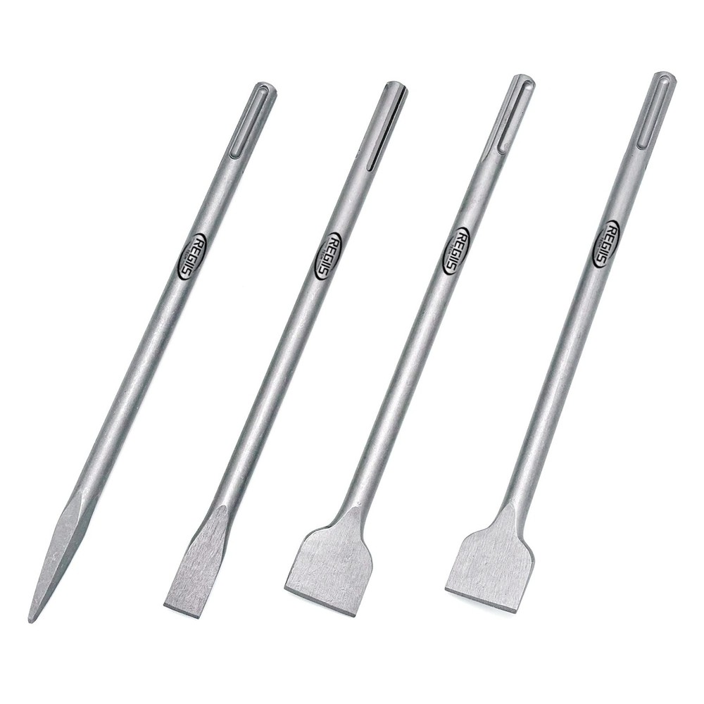 4 pcs SDS MAX 15.7 inch Chisel Set, Masonry Concrete Drill Bit Set, Tile Remo...