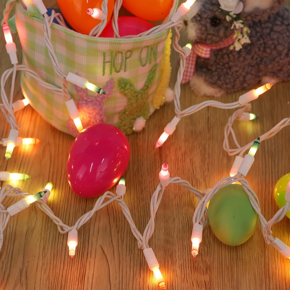 3 Sets Easter String Lights, 150 Count 30 FT Each White Wire Mini Pastel Fairy L