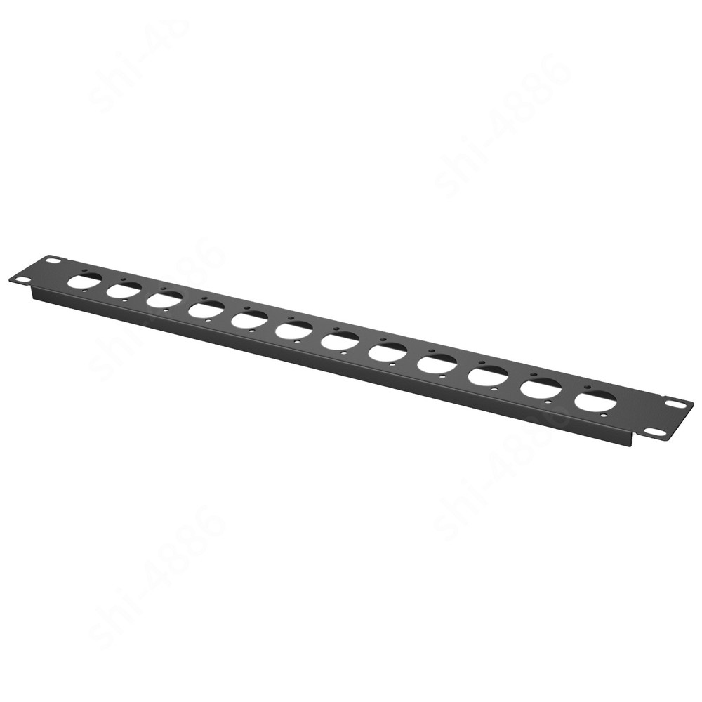 12 Port/Way/Hole Hinged Patch Panel - 1U 19" Rack Mount D-Type Connectors(Black)