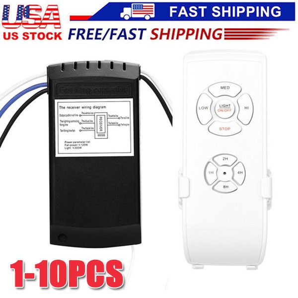 Universal Ceiling Fan Lamp Light Remote Control Receiver Kit Timing Wireless 15M