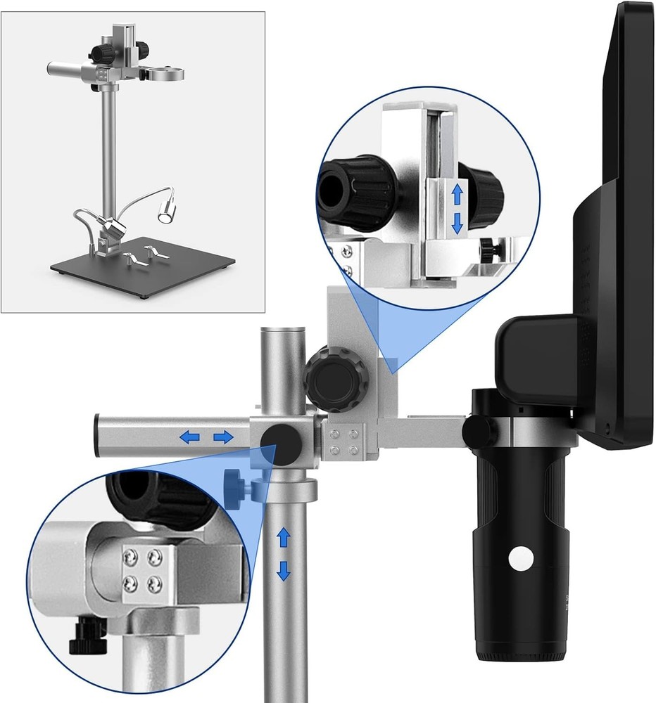 LM249MS 3 Lens 10.1" HDMI Digital Microscope 2000X Soldering Microscope Camera
