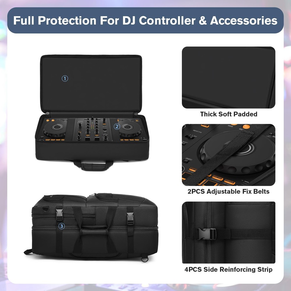 Cxinesbag DJ Controller Case Compatible with Pioneer large, black
